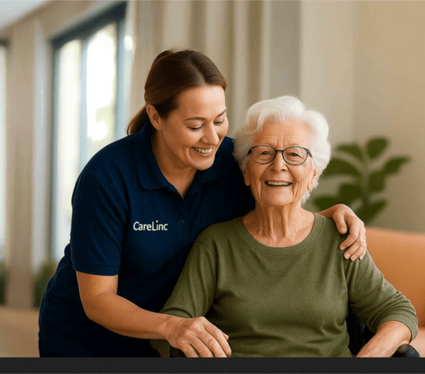 Care worker with elderly woman